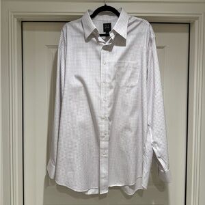 Jos A Bank traveler point collar dress shirt tailored fit size 17.5 - 36